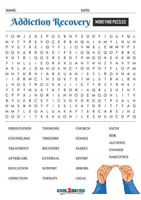 Recovery Word Search Printable
